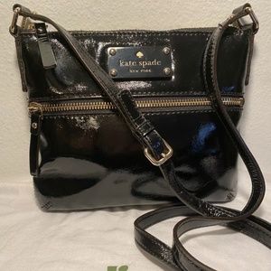 KATE SPADE Bryce Flicker Black Patent Leather Womens Purse Crossbody Bag